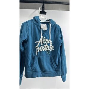 Aeropostale Women's Teal Aero Postale 87  Hoodie Sz L